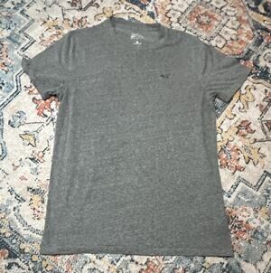 Hollister Men’s Gray Logo Cotton Knit Crew Neck Short Sleeve Must-Have Tee M